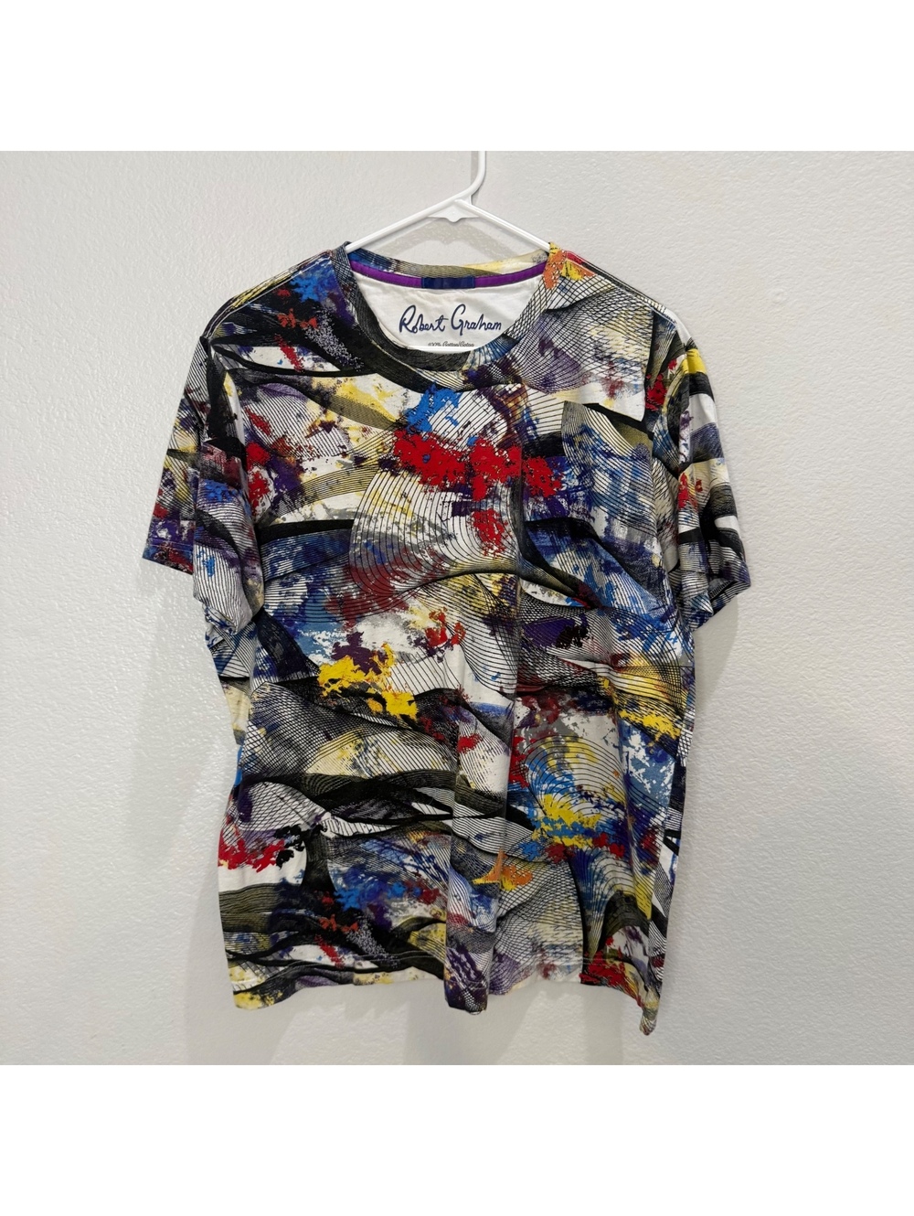 Robert Graham Men's Large Abstract Print Cotton T-Shirt Size Large